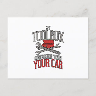 Carte Postale Faire-part Ma boîte à outils coûte plus que le cadeau de votr