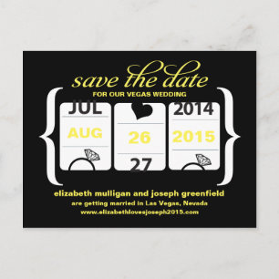 Carte Postale Faire-part Machine à Sous Enregistrez la Date - Mariage