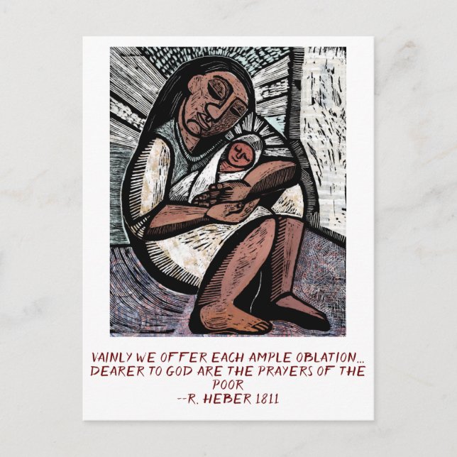 Carte Postale Faire-part Madone des pauvres (Devant)
