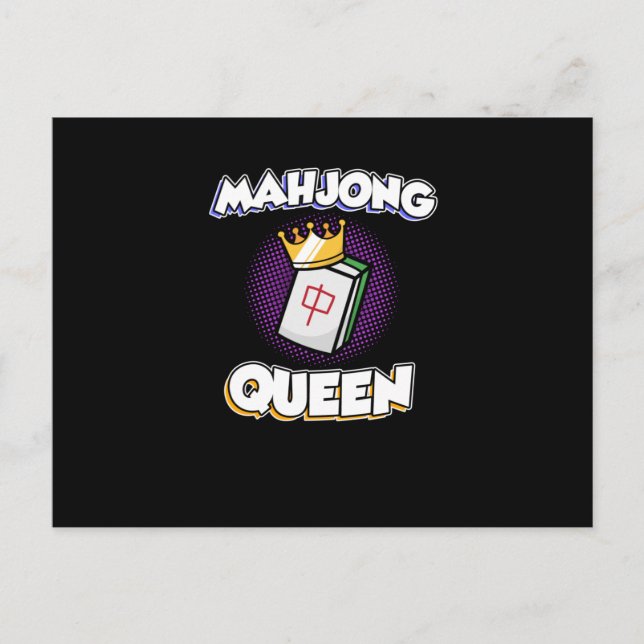 Carte Postale Faire-part Mahjong Queen Jeu Mahjong Joueur Jeux Graphique (Devant)