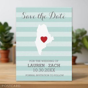 Carte Postale Faire-part Maine Home State City Wedding Enregistrer la date