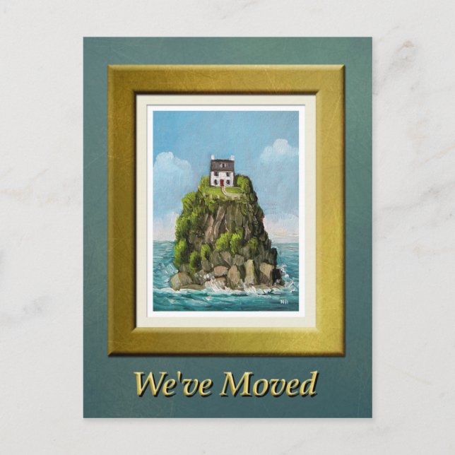 Carte Postale Faire-part Maison de l'île, nous avons déménagé (Devant)