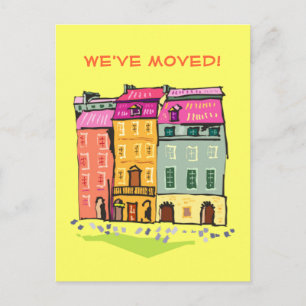 Carte Postale Faire-part Maison de rangées Nous avons déplacé le changement
