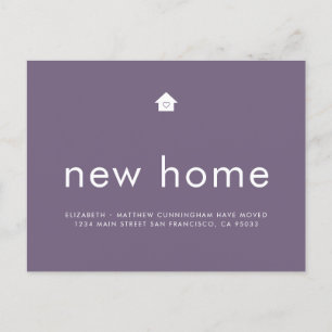 Carte Postale Faire-part Maison neuve minimaliste couleur vive moderne