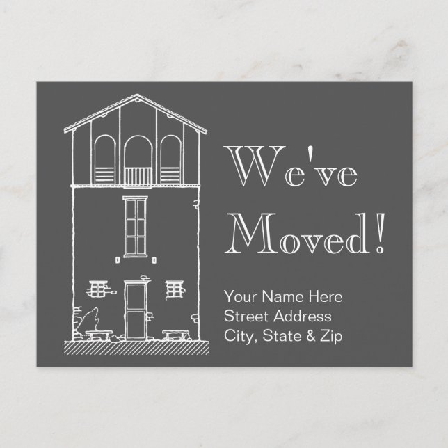 Carte Postale Faire-part Maison rustique simple Nouveau tableau d'adresse C (Devant)