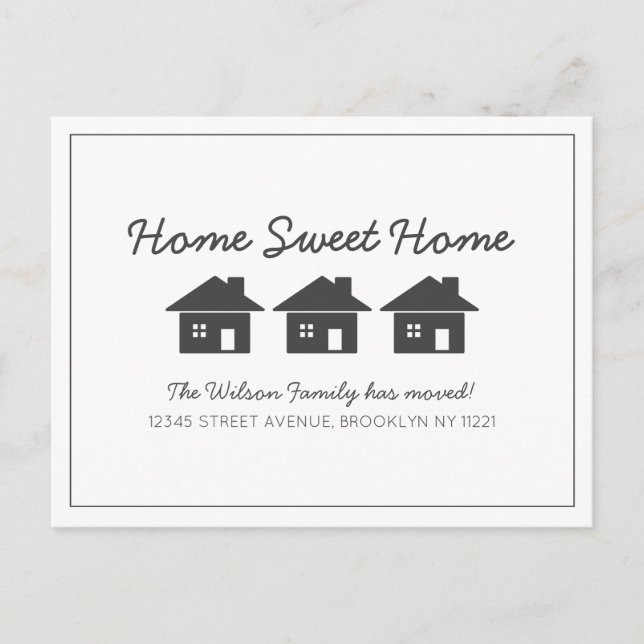 Carte Postale Faire-part Maison Simple Chic Douce Maison Nous Avons Déménag (Devant)