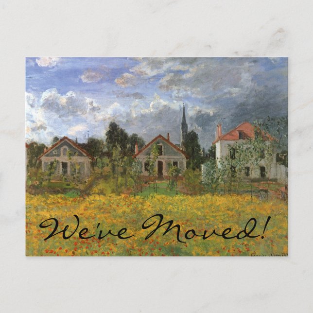 Carte Postale Faire-part Maisons à Argenteuil de Monet, Changement d'adress (Devant)