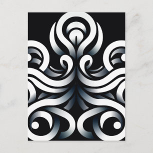 Carte Postale Faire-part Mandala abstrait géométrique sacré Zen minimal