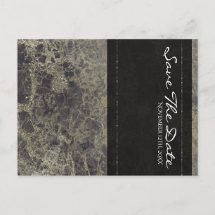 Carte Postale Faire-part Marbre Granite Brillant Élégant Faire Part de Date