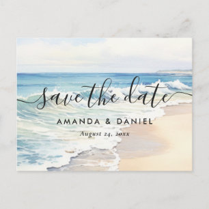 Carte Postale Faire-part Mariage à la plage de Rolling Waves Destination