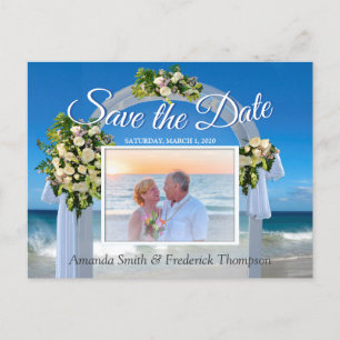 Carte Postale Faire-part Mariage à la plage  Enregistrez la date