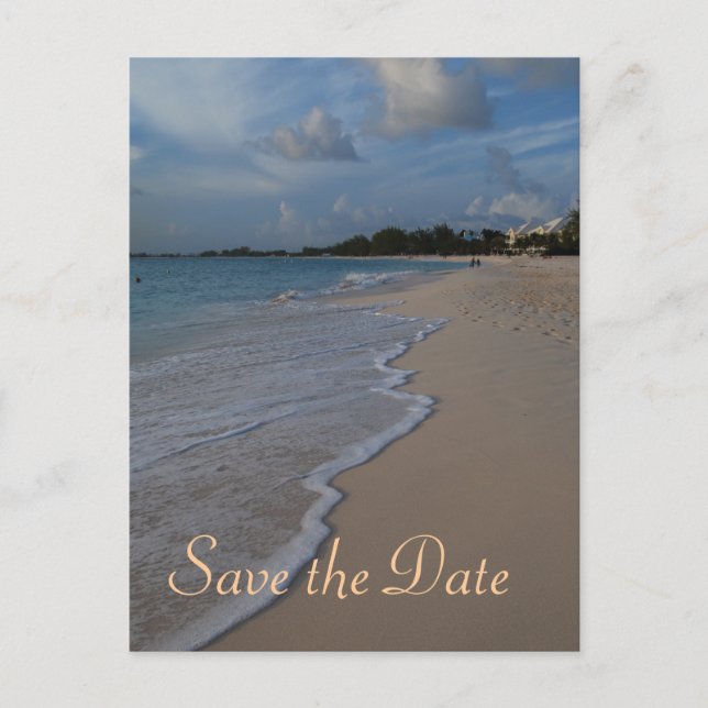 Carte Postale Faire-part Mariage à la plage spécial enregistrer la date (Devant)