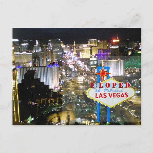 Carte Postale Faire-part Mariage à Las Vegas, nous nous sommes enfugés (Devant)