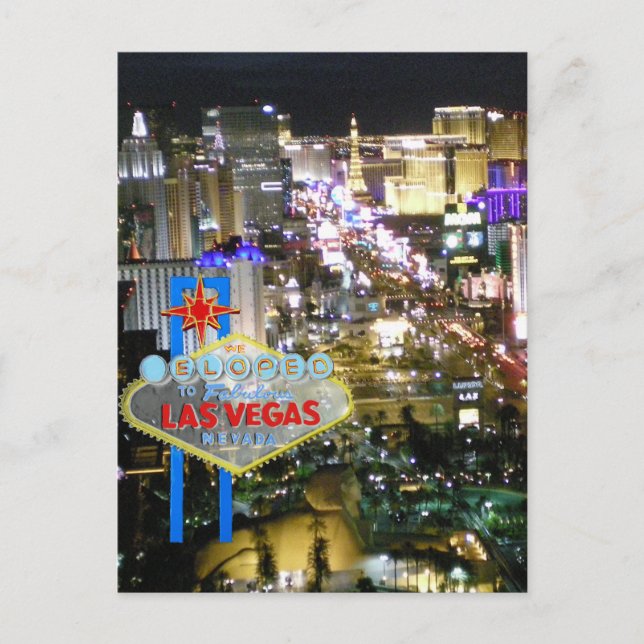 Carte Postale Faire-part Mariage à Las Vegas Nous nous sommes enfuis (Devant)