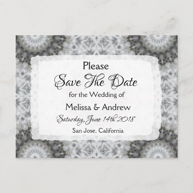 Carte Postale Faire-part Mariage à Thème Mandala Enregistrez la Date (Devant)