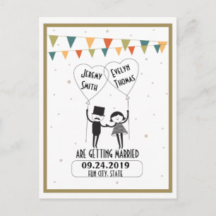 Carte Postale Faire-part Mariage alternatif mignon et amusant Enregistrer l