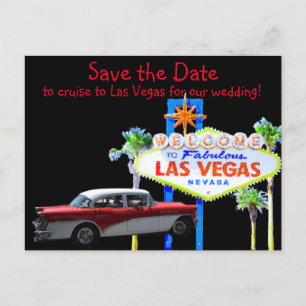Carte Postale Faire-part Mariage Amusant à Las Vegas, Sauvegarder la Date