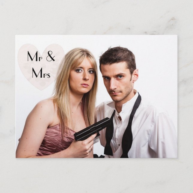 Carte Postale Faire-part Mariage au Fusil  Annonces Humoristiques de Fugue  (Devant)