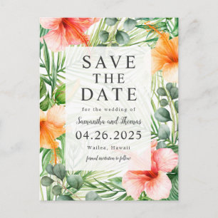 Carte Postale Faire-part Mariage au Paradis Enregistrez la Date