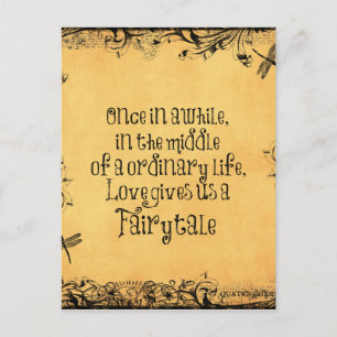 Carte Postale Faire-part Mariage avec citation d'amour Antique Vintage