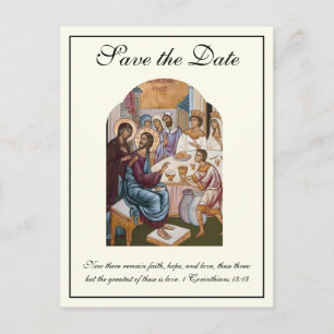 Carte Postale Faire-part Mariage catholique byzantin Sauvegarder la date