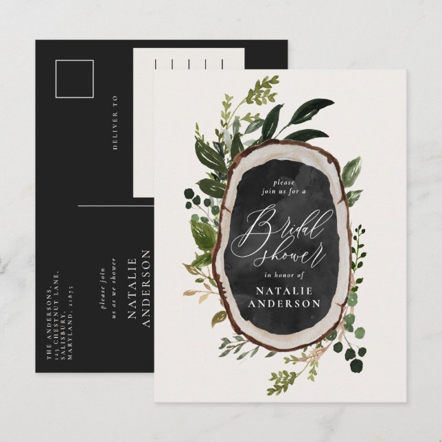 Carte Postale Faire-part Mariage champêtre dans une ferme rustique avec déc (Devant / Derrière)