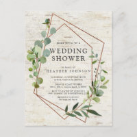 Mariage champêtre en cuivre géométrique eucalyptus