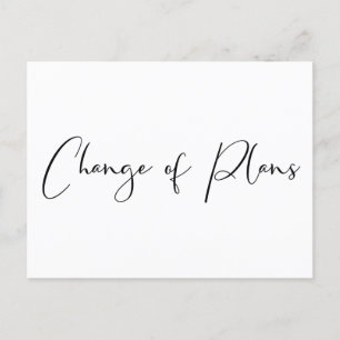Carte Postale Faire-part Mariage Changement de plan Élégant