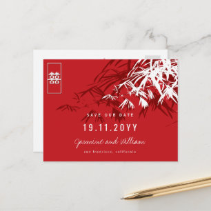 Carte Postale Faire-part Mariage Chinois Bamboo Zen Moderne Enregistrer La 