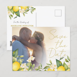 Carte Postale Faire-part Mariage Citrons Citrus Photo Overlay Enregistrer L