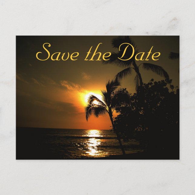 Carte Postale Faire-part Mariage de bord de plage (Devant)