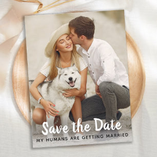 Carte Postale Faire-part Mariage de chien Enregistrer la date