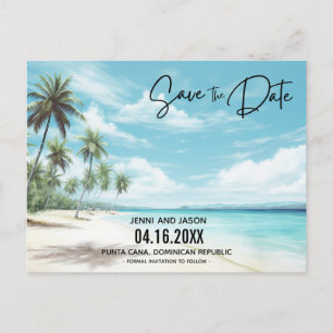 Carte Postale Faire-part Mariage de Destination de Plage Enregistrer la Dat