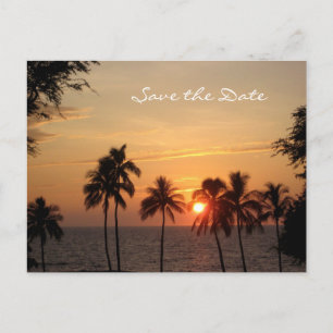 Carte Postale Faire-part Mariage de Destination Enregistrer la Date, Mauna