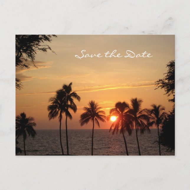 Carte Postale Faire-part Mariage de Destination Enregistrer la Date, Mauna  (Devant)