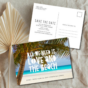 Carte Postale Faire-part Mariage de destination sur la plage Enregistrer la