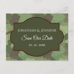 Carte Postale Faire-part Mariage de l'armée Enregistrer la date
