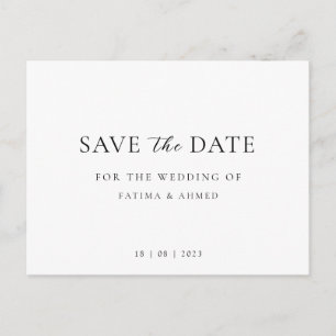 Carte Postale Faire-part Mariage De Script Minimal Non Photo Enregistrer La