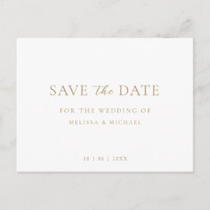 Carte Postale Faire-part Mariage De Script Minimal Non Photo Enregistrer La