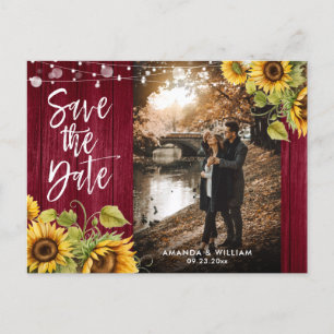 Carte Postale Faire-part Mariage De Tournesol Bourgogne Photo Enregistrer L