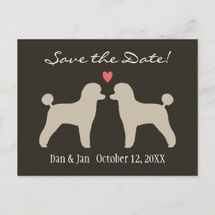 Carte Postale Faire-part Mariage de Toy Poodles - Épargnez la date