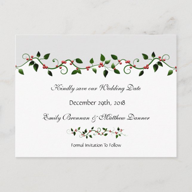 Carte Postale Faire-part Mariage de vacances Enregistrer la date Rouge Berr (Devant)