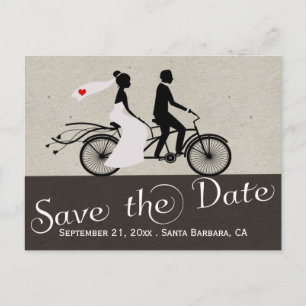 Carte Postale Faire-part Mariage De Vélos Cute Tandem