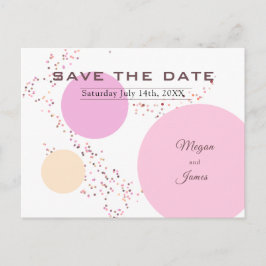Carte Postale Faire-part Mariage des cercles Confetti roses