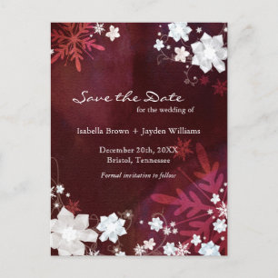 Carte Postale Faire-part Mariage d'hiver en Bourgogne Enregistrer la date