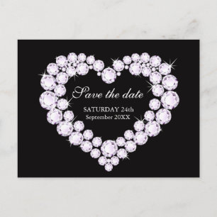 Carte Postale Faire-part Mariage diamants de sauvegarde de la date dans un