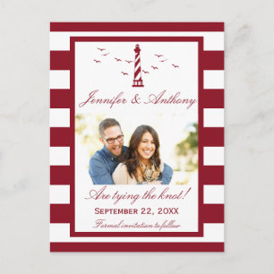 Carte Postale Faire-part Mariage du phare nautique Photo Enregistrer la dat