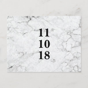 Carte Postale Faire-part Mariage en marbre moderne enregistrer la date cart