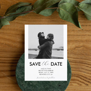 Carte Postale Faire-part Mariage Enregistrer La Date Modern Script Photo