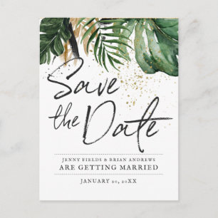 Carte Postale Faire-part Mariage Estival Luxuriant   Sauvegarder la Date